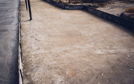 Modernization of old tram tracks on urban constructionの写真素材