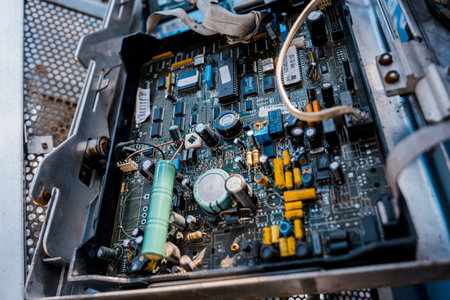 Old switch panel of a very old manual telephone