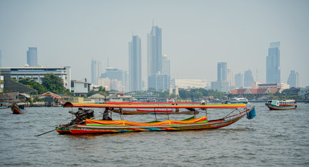 BANGKOK, THAILAND - 07 August, 2023: Main river in Thailand.のeditorial素材