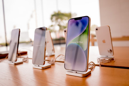 BANGKOK, THAILAND - 07 August, 2023: Interior view of Apple Store in Bangkokのeditorial素材