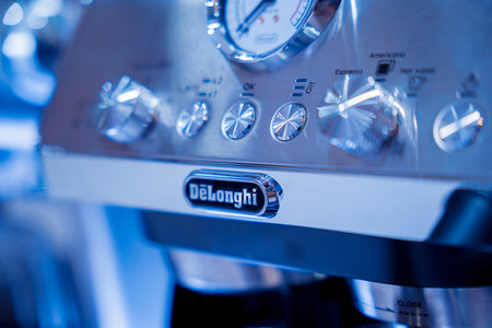 PHUKET, THAILAND - JANUARY 10, 2023: Coffee machine of brand Delonghiのeditorial素材