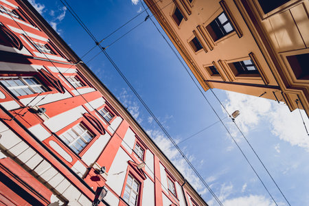 WROCLAW, POLAND - 15, April 2023: Exterior of historical houses and the streets at the Old Town in...