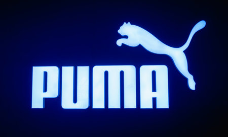 KUALA LUMPUR, MALAYSIA - DECEMBER 04, 2022: Puma brand retail shop logo signboard on the storefront in the shopping mallのeditorial素材