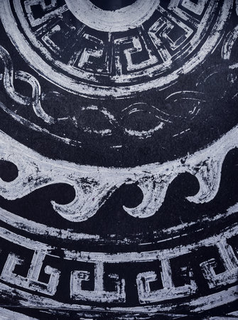 Background and texture of an old painted wooden wallの写真素材