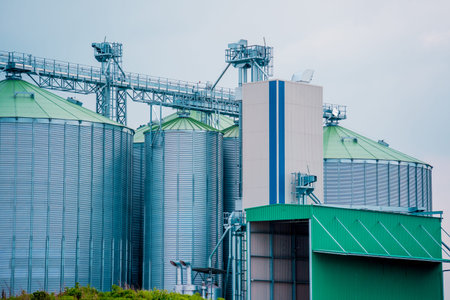 Storage tanks cultivated agricultural crops processing plant