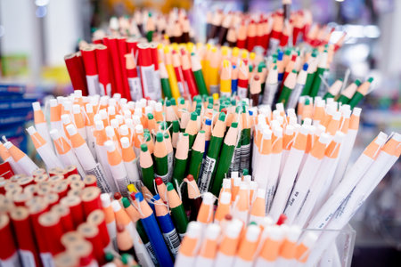 Background of lots assorted colorful marker pen setの写真素材