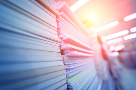 Different books lying on the shelves in the book store