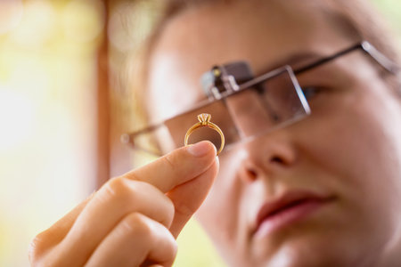Young female jeweler making jewelry in workshop