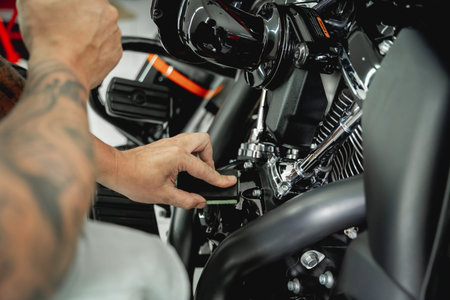 The process of nano coating motorcycle applying soft fiber sponge