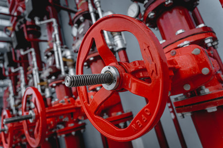 Header pipes valve zone and fire alarm control system at industrial plants