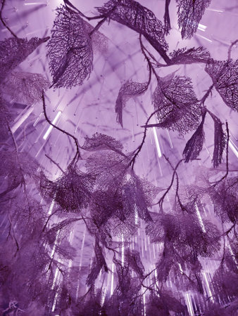A modern background with a pattern of leaves and branches