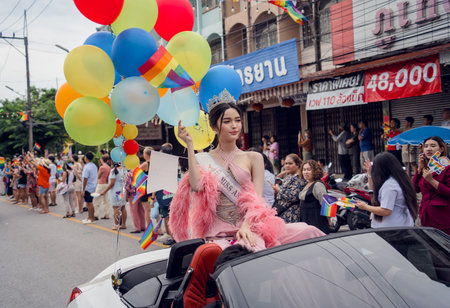 PHUKET, THAILAND - June 29, 2024: Pride Parade in Phuket downtownのeditorial素材
