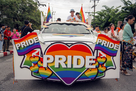 PHUKET, THAILAND - June 29, 2024: Pride Parade in Phuket downtownのeditorial素材