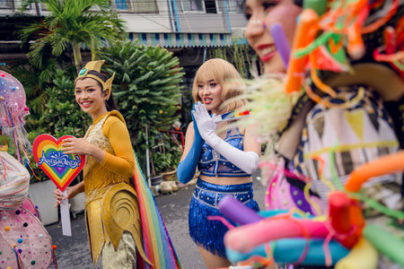 PHUKET, THAILAND - June 29, 2024: Pride Parade in Phuket downtownのeditorial素材
