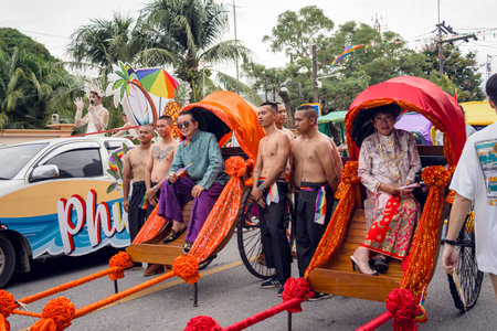 PHUKET, THAILAND - June 29, 2024: Pride Parade in Phuket downtownのeditorial素材