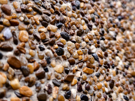 A pile of concrete tiles filled with rocks on top