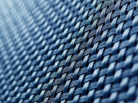 A closeup view of a wicker mat placed on a wooden table