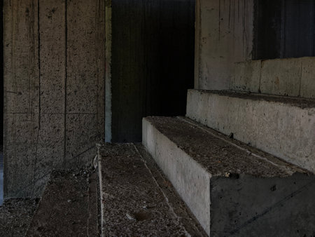 A well constructed set of stairs with concrete elementsの写真素材