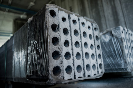 A large stack of concrete slabsの写真素材