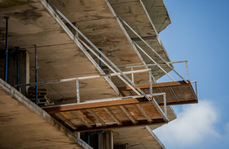 A new modern multi-storey residential building under constructionの写真素材