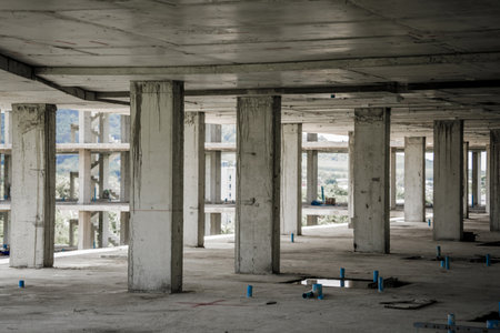 A new modern multi-storey residential building under constructionの写真素材