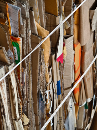 A large pile of cardboard in a big landfillの写真素材