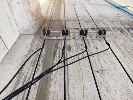 Cables at a new building construction site