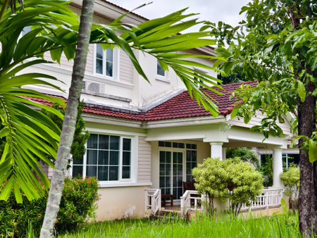 Detailed view of windows, doors and balconiesの写真素材