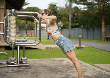A young woman enjoying an workout outdoors