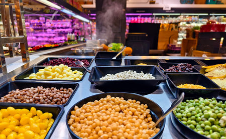 A salad bar featuring an extensive variety of fresh vegetables