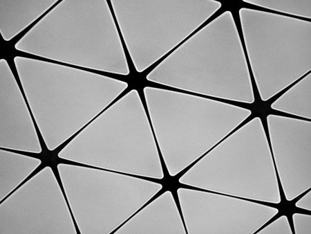 The large glass ceiling of an expansive modern buildingの写真素材