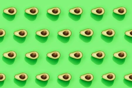 avocado color on a solid background, the top view pattern. High quality photoの写真素材