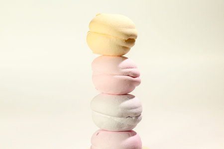 multi-colored marshmallow on the background of a close-up macro