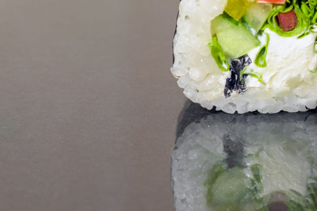 sushi on a gray background close up. High quality photoの写真素材