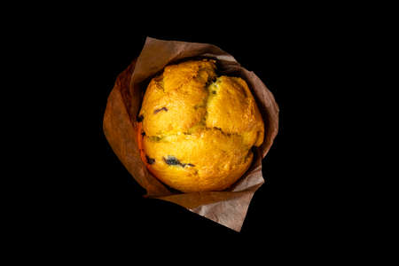 muffin on a black background close-up. isolateの写真素材