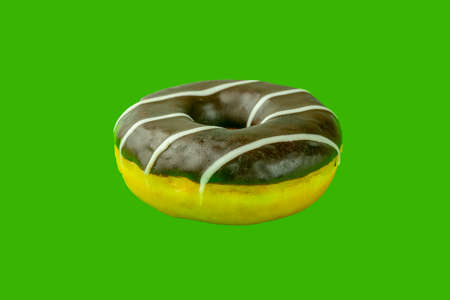 donut donuts on a green background close-up. isolateの写真素材