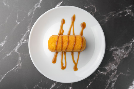cake on a plate . the view from the top