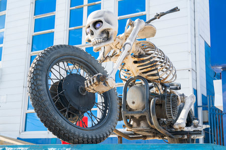 death is a skeleton on a motorcycle