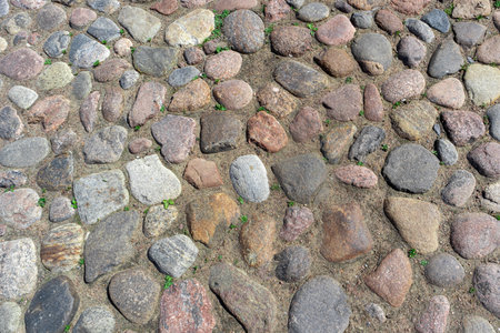 stonework with paving stones as a backgroundの写真素材