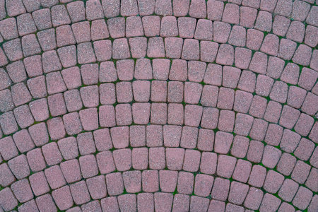 stonework with paving stones as a backgroundの写真素材
