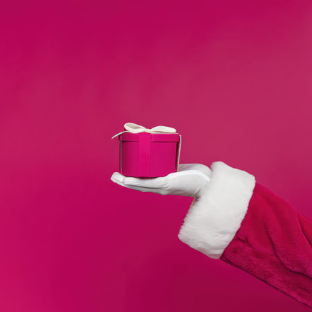 Celebrate the New Year With a Vibrant Pink Gift in Festive Spirit. Generative AIの素材