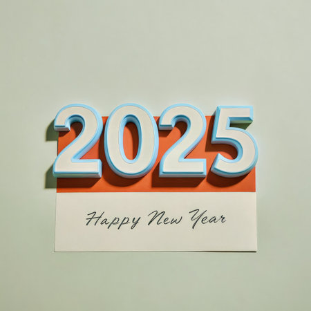 Celebrate Happy New Year 2025 With a Cheerful Vector Illustration Design. Generative AIの素材