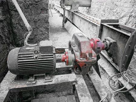 Motor and Pump System Operating in a Industrial Facility on a Workday