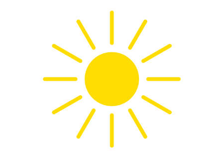 Sun weather icon. Flat vector illustration for webのイラスト素材