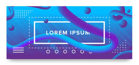 Blue 3d flow shapes. Liquid wave modern background. Vector graphic template.のイラスト素材