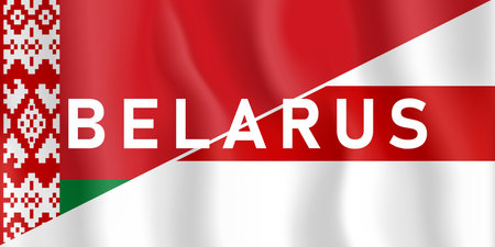 Belarus Flag. Waving national flag of republic of Belarus. Concept of changes in country. Old soviet...