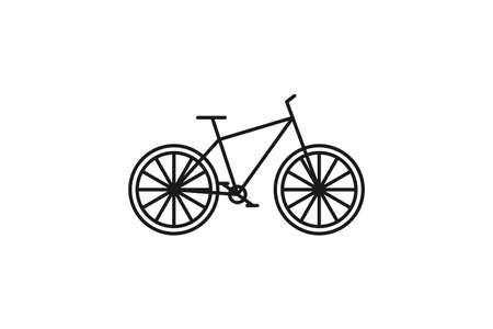 Bicycle icon. Black line web sign. Flat style vector illustration isolated on white backgroundのイラスト素材