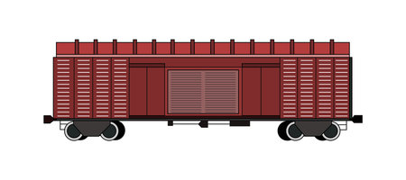 Vector train cargo wagon or tank. Cartoon style train isolated on white background.のイラスト素材