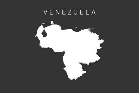 Venezuela map. White map of Venezuela isolated on dark background. Vector illustrationのイラスト素材