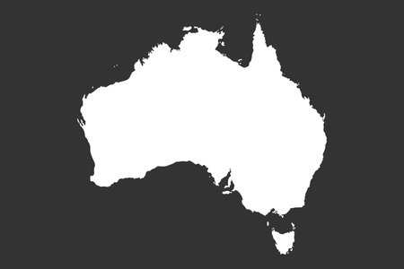 Australia black vector map isolated on white backgroundのイラスト素材